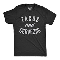 Crazy Dog Mens T Shirt Tacos and Cervezas Funny Beer Drinking Humor Shirts Cool Tee