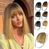NAYOO Bangs Hair Clip in Bangs 100% Real Human Hair Extensions Wispy Bangs Clip On Air Bangs for Women Fringe with Temples Hairpieces Curved Bangs for Daily Wear