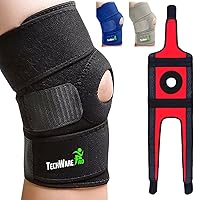 Knee Brace Support - Knee Braces for Knee Pain. Relieves ACL, LCL, MCL, Meniscus Tear, Arthritis, Tendonitis Pain. Dual Stabilizers Non Slip Neoprene. Adjustable Bi-Directional Straps -5 Sizes