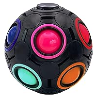 Rainbow Puzzle Balls, Color Matching Puzzle Game Toys with 12 Colors Holes (Black)