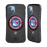 Head Case Designs Officially Licensed NHL Puck Texture New York Rangers Hybrid Case Compatible with Apple iPhone 13