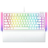 Razer BlackWidow V4 75% Mechanical Gaming Keyboard: Hot-swappable Design - Compact & Durable - Orange Tactile Switches - Chroma RGB - MF Roller & Media Keys - Comfortable Wrist Rest - White