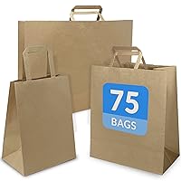 Reli. Paper Bags w/Handles, Kraft | Assorted Large Sizes | 75 Pcs (25 Bags Per Size) - Bulk | 8x4.25x10-10x5x13-16x6x12 | Brown Paper Bags Combo Pack | Retail Bags/Shopping Bags, Gift Bags