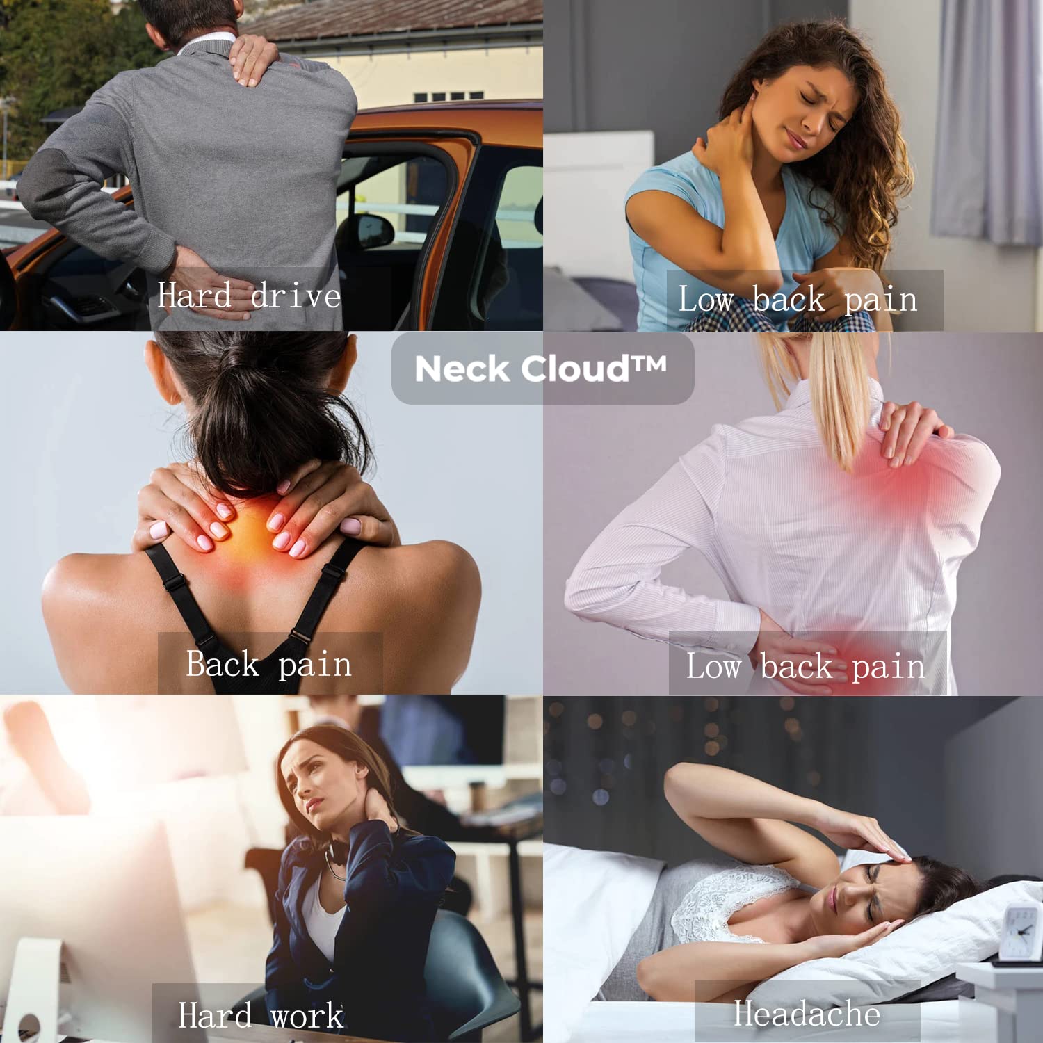 Neck Cloud™ - Cervical Traction Device, Trademark Certificate Designates Unique Authentic Product for Hump. Neck Stretcher Cervical Traction for Tmj Pain Relief (Blue)