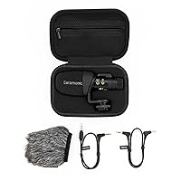 Saramonic Multi-Pattern Camera-Mountable Shotgun Microphone for Cameras and Mobile with Headphone Out, 360˚ Rotatable Shock Mount & More (Vmic Mini S)
