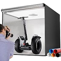 Photo Studio Light Box,39x39 Inch/100x100cm 210 LED Professional Photo Background Shooting Tent with 3 Stepless Dimming Light Panel, Lightbox with 5 Color Backdrops for Product Photography