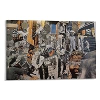 CNNLOAO Collage Artist Romare Bearden Abstract Fun Art Poster (7) Canvas Poster Bedroom Decor Office Room Decor Gift Frame-style 36x24inch(90x60cm)