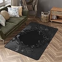 YAOSH Floor mat,Rubber mats for Floor,Floor mats for Home,Rubber Floor  mats,3D Visual Optical Floor Mat Black White Plaid Round Rugs Vortex  Optical