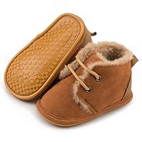 KIDSUN Newborn Infant Baby Boys Girls Fleece Booties Stay On Socks Soft Shoes Non Skid Winter Warm Christmas Slippers