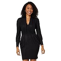 Donna Morgan Women's Stretch Lame Long Sleeve with Pockets