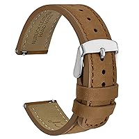 WOCCI Retro Watch Bands, Nubuck Leather, Quick Release Replacement Straps, Stainless Steel Buckle, Band Width 18mm 20mm 22mm
