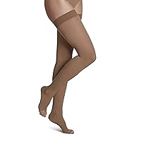 SIGVARIS Unisex COTTON 230 Open Toe Thigh High with Grip Top 20-30mmHg