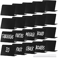 20 Pack Mini Chalkboard Signs for Food, ALOTCHE Tabletop Chalkboard Labels L-Shaped Rustic Tabletop Buffet Table Signs for Weddings, Birthday Parties, Message Board Signs, Bakery and Retail