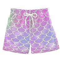 Boys Swim Trunks with Mesh Lining Toddler Beach Swimsuit Board Shorts Quick Dry for Kids Drawstring