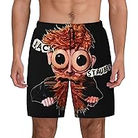 Jack Stauber Mens Casual Swim Trunks Board Shorts Surf Board Shorts Quick Dry with Mesh Lining Drawstring Swimsuit