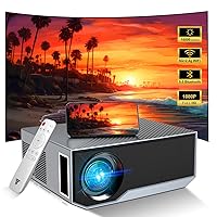 Projector with WiFi and Bluetooth, 16000L Portable Projectors, Outdoor Projector Support Native 1080P Video Movie Projector for Home Theater, Compatible with iOS & Android Phone, PC, HDMI,VGA,USB,AV