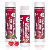 Lip Balm SPF 44 - Lip Sunscreen | SPF Lip Balm | Water Resistant | Vegan | Broad Spectrum Lip Care | Vitamin E for Moisturized Lips | Wild Cherry Flavor | .15 oz Each | 3 Pack