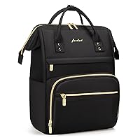Women Laptop Backpack Teacher Bags: 17.3 Inch Nurse Computer Backpack with USB Port Work Bag Stylish Travel Daypack Bookbag Waterproof for Business Woman Gifts BLACK