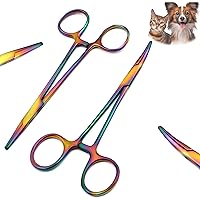 OdontoMed2011 Set of 2 Ea Pet Cat Dog Hair Puller Remover Stainless Steel HEMOSTAT Locking Forceps 5