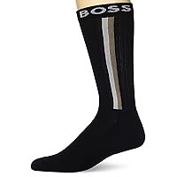 BOSS Men's Iconic Quarter Length Ribbed Socks