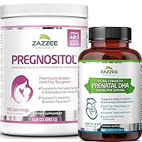 Zazzee PREGNOSITOL Powder and Extra Strength Prenatal DHA
