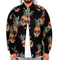 Pineapple Skull Wear Glasses Baseball Jacket Men Vintage Motorcycle Jackets Unisex Coats Streetwear