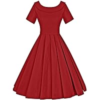 GownTown 1950s Vintage Womens Dress Bowknot Audrey Hepburn Style Party Dresses