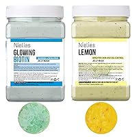 Biotin& Lemon Facial Skin Care- Collagen Peel-Off Jelly Mask Set, Jelly Mask For Facials, Face Mask For Instant Hydration, Vegan Peel Off Face Mask, For Smoothing, Moisturizing