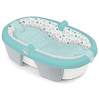 Summer Infant Foldaway Baby Bath (Under The Sea) - Convenient Baby Bathtub That Folds Compactly for Easy Storage and Travel - Inflatable Base for Extra Support - Durable Infant Tub