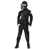 Special Forces Costume for Kids Black Military Uniform