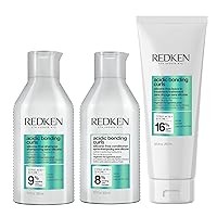 REDKEN Acidic Bonding Curls Shampoo, Conditioner & Leave-In Treatment Set | Curl Control + Definition | With Citric Acid, Avocado Oil, Shea Butter | Silicone-Free | For Coily and Curly Hair