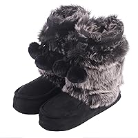 Slipper Boots, Cozy Indoor Booties for Women Fluffy Comfortable House Shoes Fuzzy Anti-Slip Boots Winter