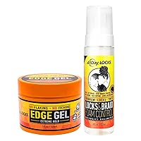 AllDay Locks Edge Gel (5 oz) & Braid Foam (8 oz) | Smoothing Edge Styling Gel | Mousse for Style and Shine