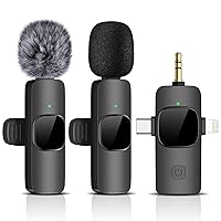 Wireless Lavalier Microphone for iPhone - Android Phone/Camera/Computer/Laptop, Dual Lapel Mic with USB-C/3.5mm/USB Plug for Video Recording, Vlog, YouTube, TikTok, Auto Sync and Noise Reduction1