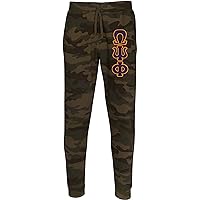 Omega Psi Phi Embroidered Camo Twill Letter Joggers