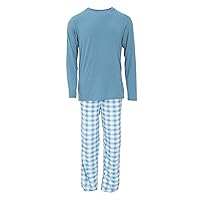 KICKEE Men’s Print Pajama Set, Ultra Soft Long Sleeve Pjs for Men, Men’s Sleepwear and Loungewear, Family Matching Pajamas