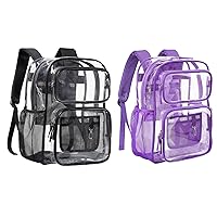 PACKISM Clear Backpack for School Black and 17