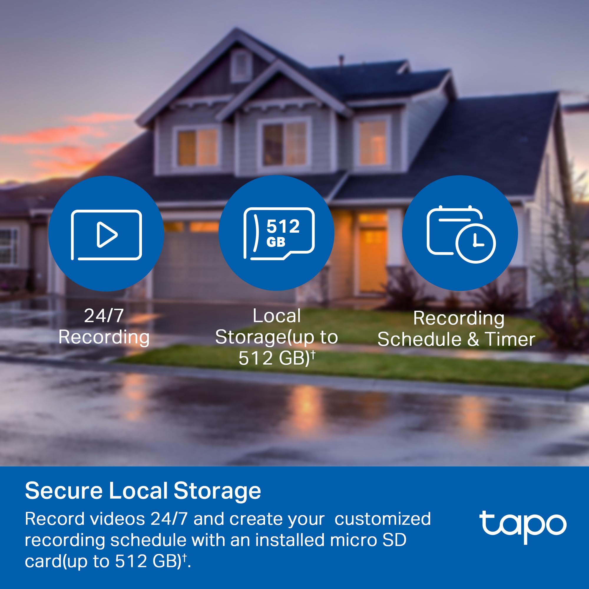 Tapo 1080P Outdoor Wired Pan/Tilt Security Wi-Fi Camera, 360° View, Motion Tracking, Works with Alexa & Google Home, Night Vision, Free AI Detection, Cloud & SD Card Storage(up to 512GB), Tapo C500