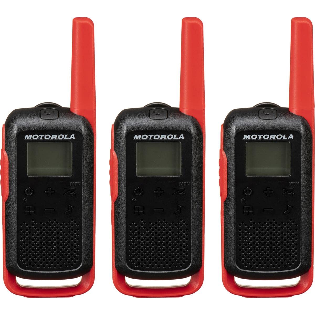 Motorola Solutions T210TP Two-Way Radio Black W/Red Three-Pack