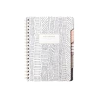 Fringe Studio Large Tab Notebook,Tribal Lines, Flexible Paperback Cover, College Ruled, 5 Subject/Die-Cut Dividers, 7.25