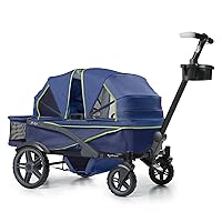 Anthem4 Quad All-Terrain Wagon Stroller, Neon Indigo with Car Seat Adapter