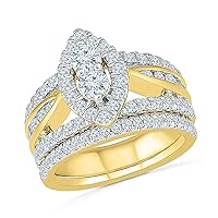 Together US Diamond Collection 10 KT Yellow Gold Two Stone White Round Diamond Fashion Ring (2.00 CTTW)