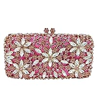 Women Snowflake Evening Bags Wedding Bridal Flower Crystal Clutch Purse Party Box Rhinestone Handbag