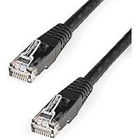 StarTech.com 100ft CAT6 Ethernet Cable - Black CAT 6 Gigabit Ethernet Wire -650MHz 100W PoE++ RJ45 UTP Molded Category 6 Network/Patch Cord w/Strain Relief/Fluke Tested UL/TIA Certified (C6PATCH100BK)