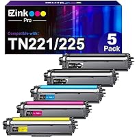 Compatible Toner Cartridges Replacement for Brother TN221 TN225 to Use with HL-3170CDW MFC-9130CW MFC-9330CDW HL-3180CDW HL-3140CW Printer (2 Black, 1 Cyan, 1 Magenta, 1 Yellow, 5 Pack)