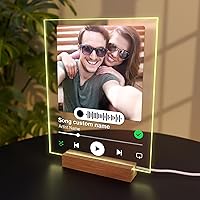 EGD Personalized Acrylic Spotify Plaque for Mothers Day Gifts | Choose Your Photo & Song for Personalized Gifts for Mom | Customized Gifts For Boyfriend Or Girlfriend (Acrylic 5 - Song Plaque)