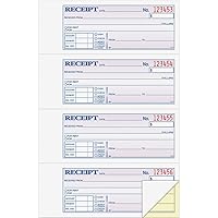 Adams Money and Rent Receipt Book, 2-Part, Carbonless, White/Canary, 7-5/8