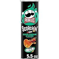 Scorchin' Potato Crisps Chips, Sour Cream and Onion, Fiery Spicy Snacks, 5.5oz Can