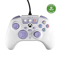 Turtle Beach REACT-R Wired Game Controller – Officially Licensed for Xbox Series X & S, Xbox One, and Windows 10|11 PC’s – White & Purple