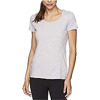 Reebok Womens Poly Marled Basic T-Shirt, Grey, Medium